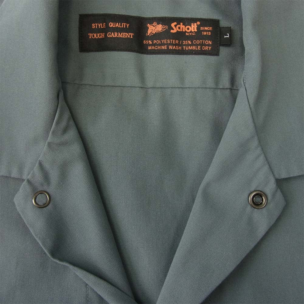 schott ショット 3195019 TC WORK SHIRT ワーク シャツ グレー系 L【美品】【中古】