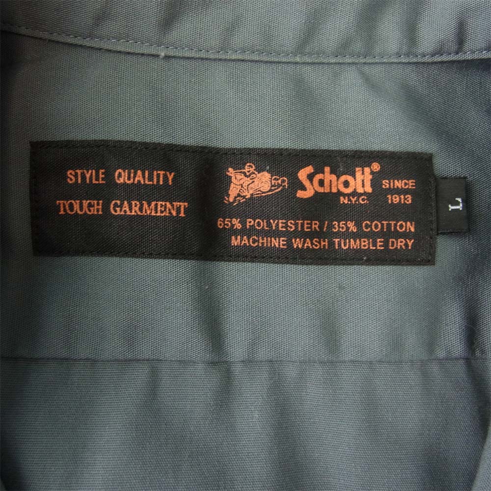 schott ショット 3195019 TC WORK SHIRT ワーク シャツ グレー系 L【美品】【中古】