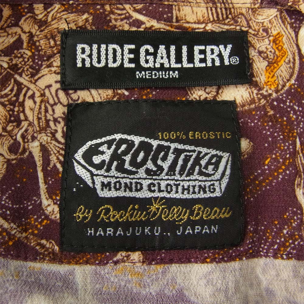 RUDE GALLERY ルードギャラリー × EROSTIKA Rockin' Jelly Bean ロッキージェリービーン 総柄 エンジ系 M【中古】