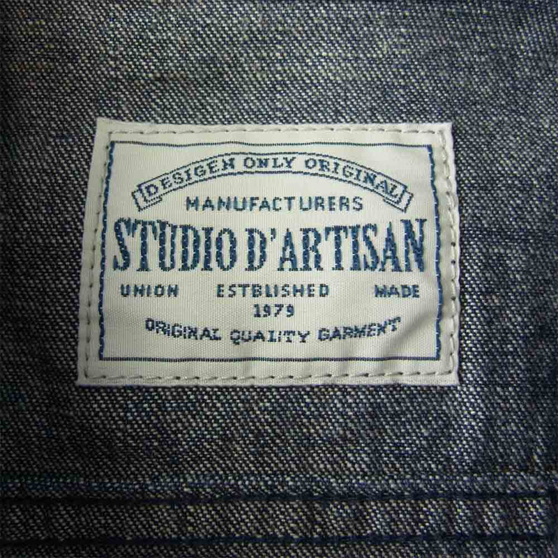 STUDIO D’ARTISAN ステュディオダルチザン D4359 刺繍 デニム ワーク ジャケット インディゴブルー系 38【中古】