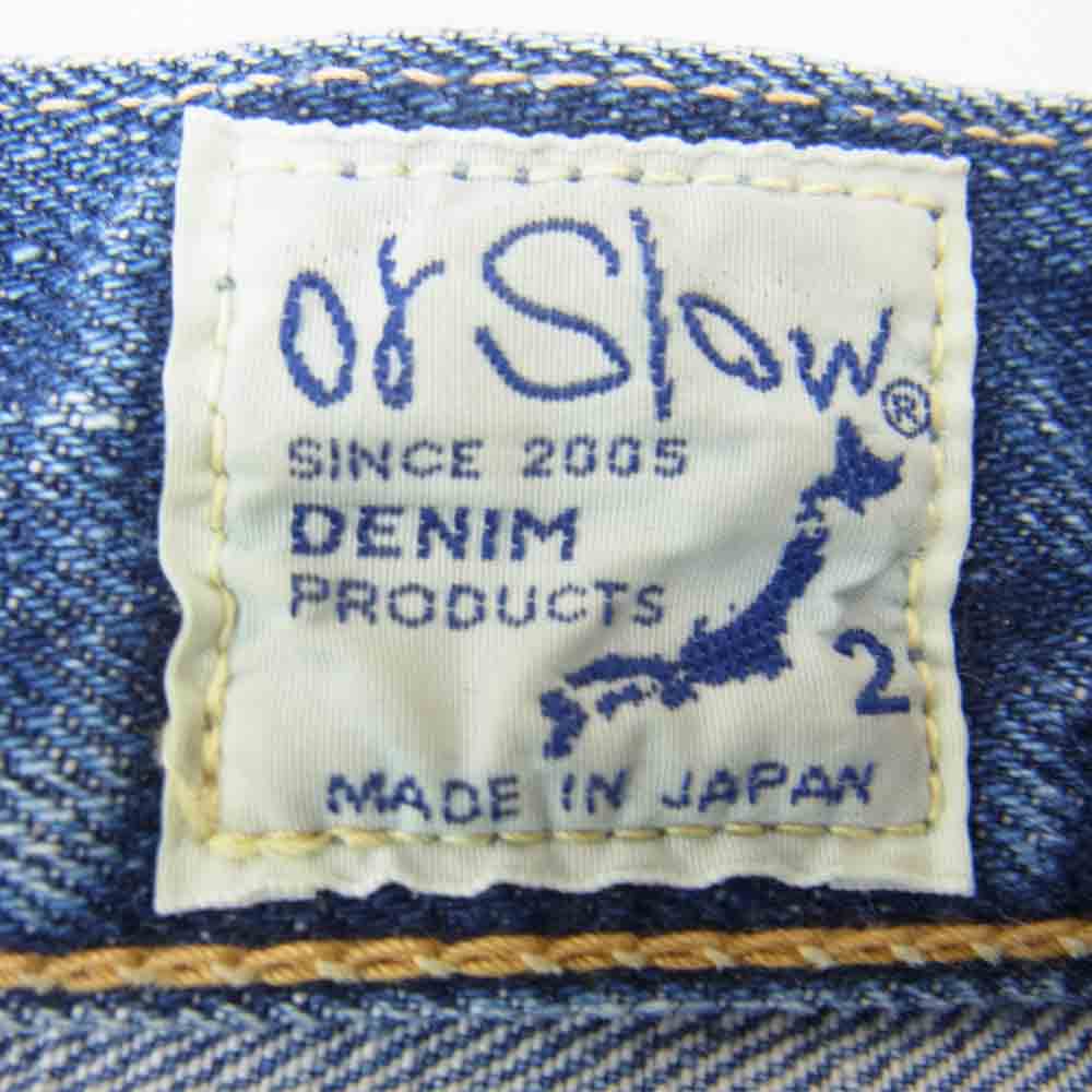 orSlow オアスロウ 5ポケット ジップフライ セルビッジ ストレート デニムパンツ インディゴブルー系 2【中古】