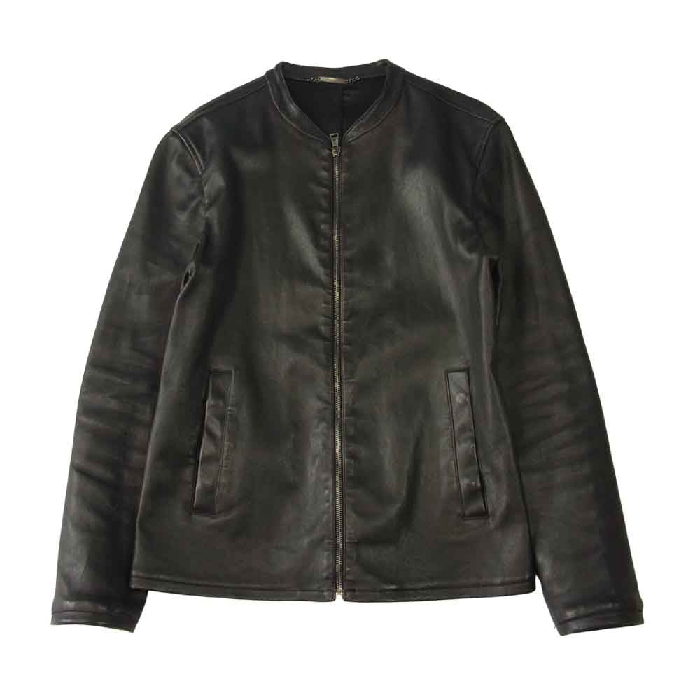 DOLCE&GABBANA ドルチェアンドガッバーナ G9BF2L 国内正規品 ゴートレザー ブルゾン ジャケット ブラック系 50【中古】