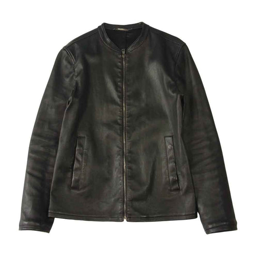 DOLCE&GABBANA ドルチェアンドガッバーナ G9BF2L 国内正規品 ゴートレザー ブルゾン ジャケット ブラック系 50【中古】