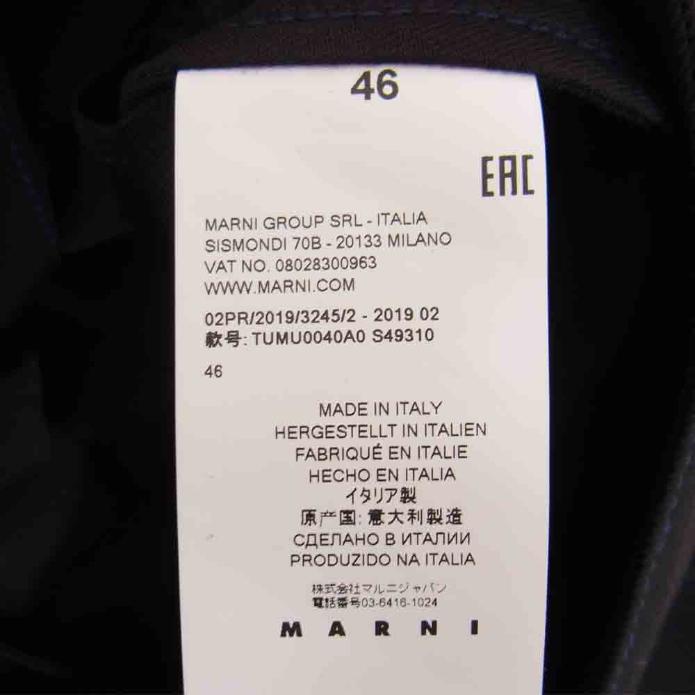 MARNI マルニ マルニジャパンタグ 19AW TUMU0040A0 Chester Long Coat バックプリーツ チェスター ロング コート ブラック系 46【中古】