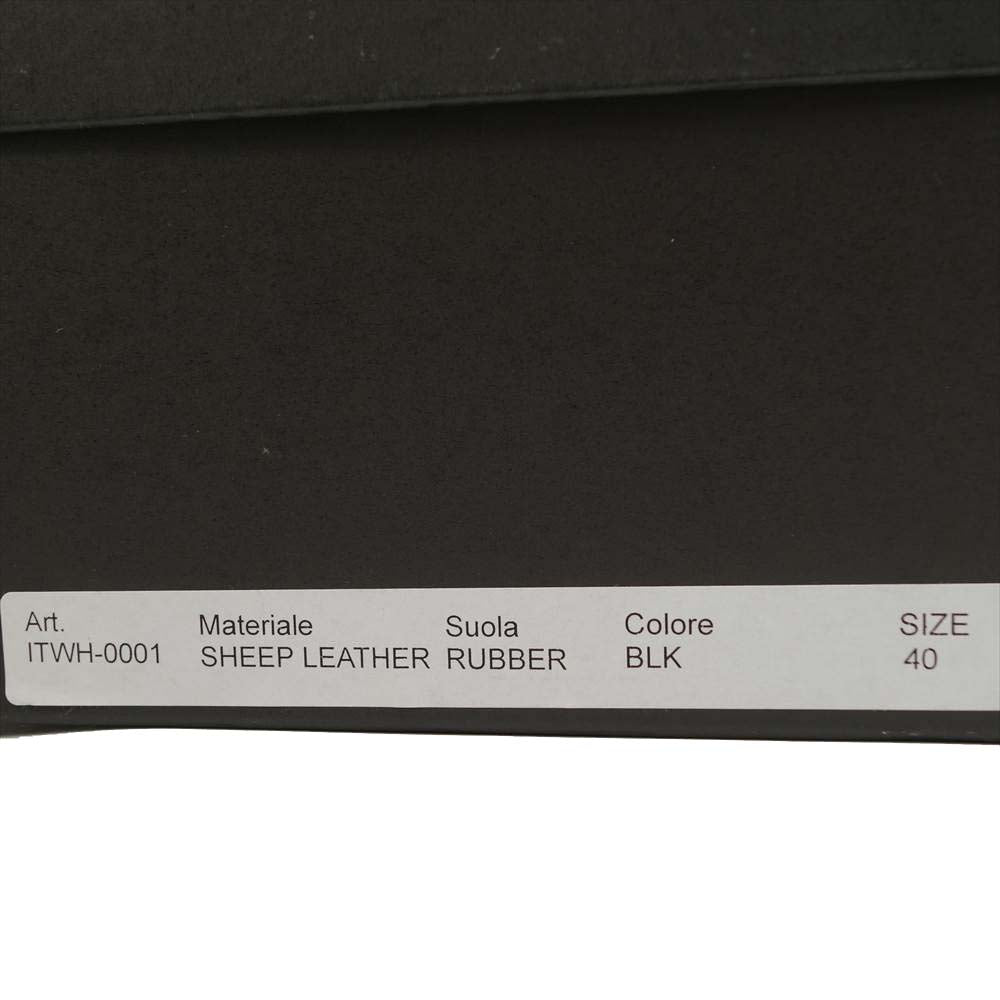 ダブルエイチ 20AW ITWH-0001 SHEEP LEATHER RUBBER プレーントゥ スエード シューズ スニーカー ブラック系 40【新古品】【未使用】【中古】