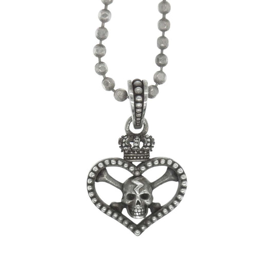 Justin Davis ジャスティンデイビス SNJ580 HEART'N'SKULL ハート スカル ネックレス シルバー系【中古】