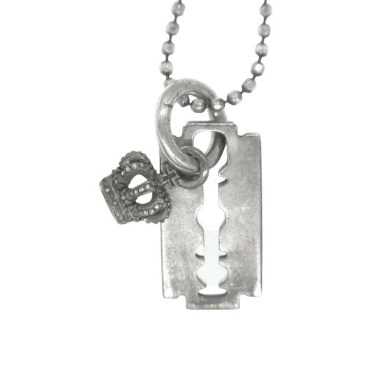 Justin Davis ジャスティンデイビス SNJ263 VICIOUS THOUGHTS ヴィシャス ソーツ カミソリ クラウン ネックレス シルバー系【中古】