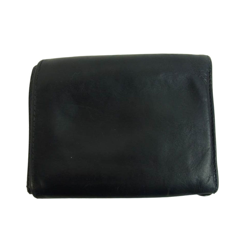 CHROME HEARTS クロムハーツ（原本無） 3FOLD ハートボタン 3フォールド ウォレット ブラック系【中古】
