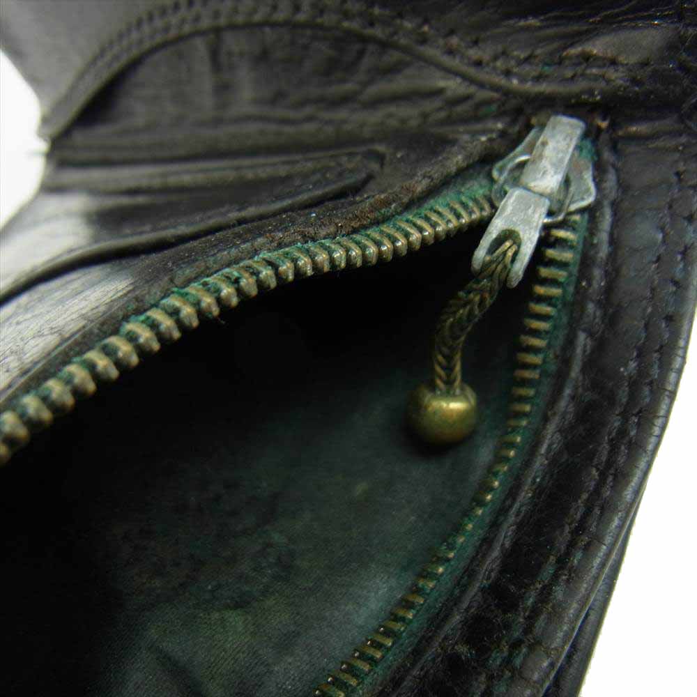 CHROME HEARTS クロムハーツ（原本無） 3FOLD ハートボタン 3フォールド ウォレット ブラック系【中古】