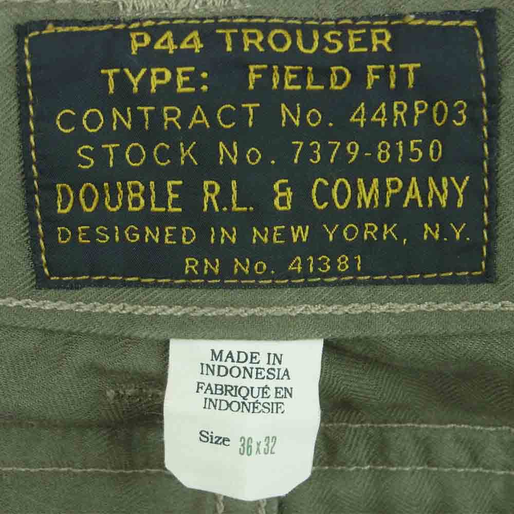 RRL ダブルアールエル 44RP03 国内正規品 P44 TROUSER トラウザー カーゴ パンツ コットン カーキ系 36 × 32【中古】