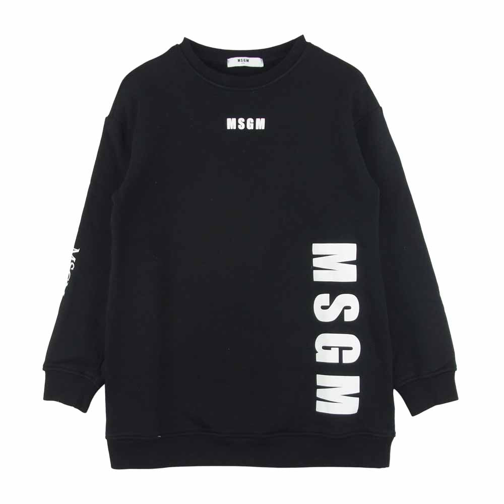 MSGM エムエスジーエム Kids Logo Printed Sweatshirt キッズ ロゴ  プリント スウェット ブラック系【中古】