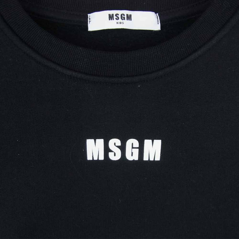 MSGM エムエスジーエム Kids Logo Printed Sweatshirt キッズ ロゴ  プリント スウェット ブラック系【中古】