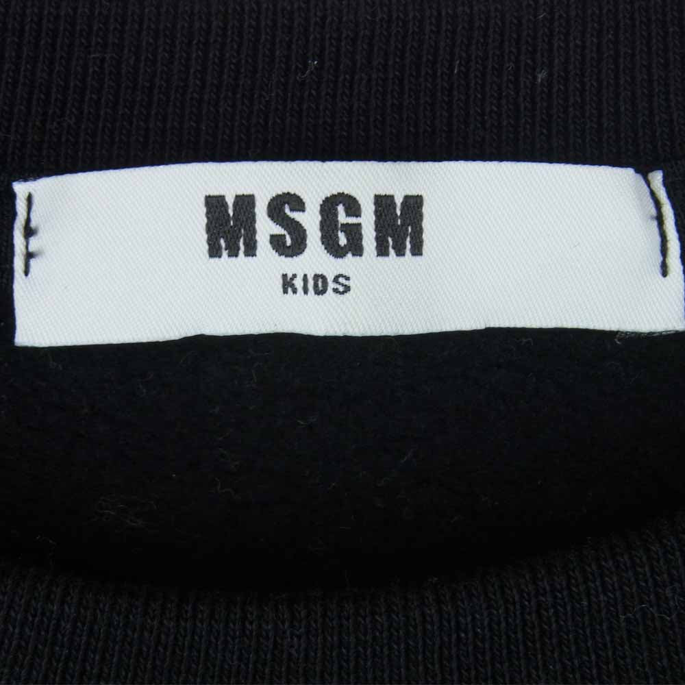 MSGM エムエスジーエム Kids Logo Printed Sweatshirt キッズ ロゴ  プリント スウェット ブラック系【中古】