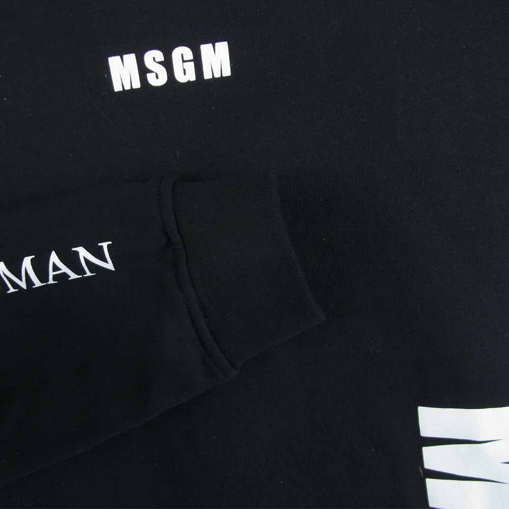 MSGM エムエスジーエム Kids Logo Printed Sweatshirt キッズ ロゴ  プリント スウェット ブラック系【中古】