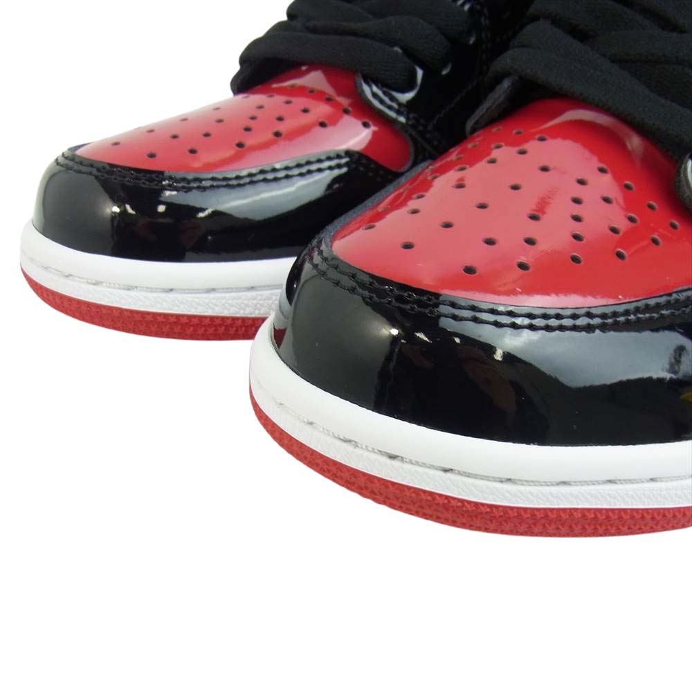 NIKE ナイキ 国内正規品 黒タグ付き 555088 063 AIR JORDAN 1 RETRO HIGH OG PATENT エア ジョーダン 1 ハイ パテント ハイカット スニーカー ブラック/レッド 26cm【新古品】【未使用】【中古】