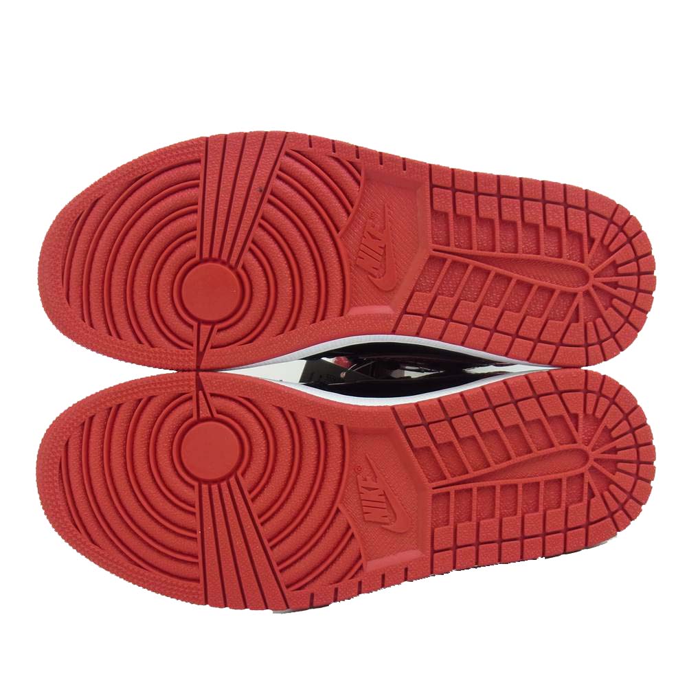 NIKE ナイキ 国内正規品 黒タグ付き 555088 063 AIR JORDAN 1 RETRO HIGH OG PATENT エア ジョーダン 1 ハイ パテント ハイカット スニーカー ブラック/レッド 26cm【新古品】【未使用】【中古】