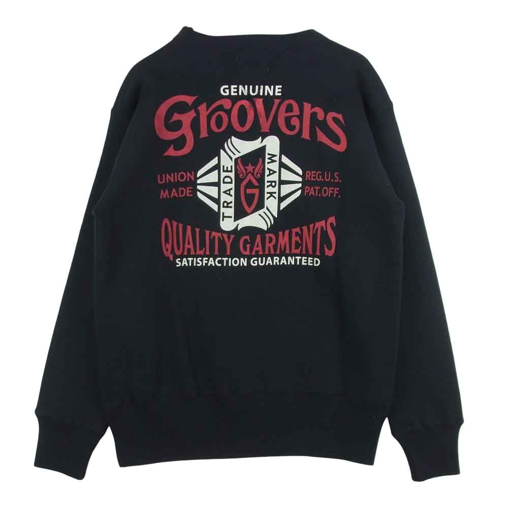 groovers グルーヴァーズ 3110502-16 プリント スウェット トレーナー コットン 日本製 ブラック系 M【新古品】【未使用】【中古】