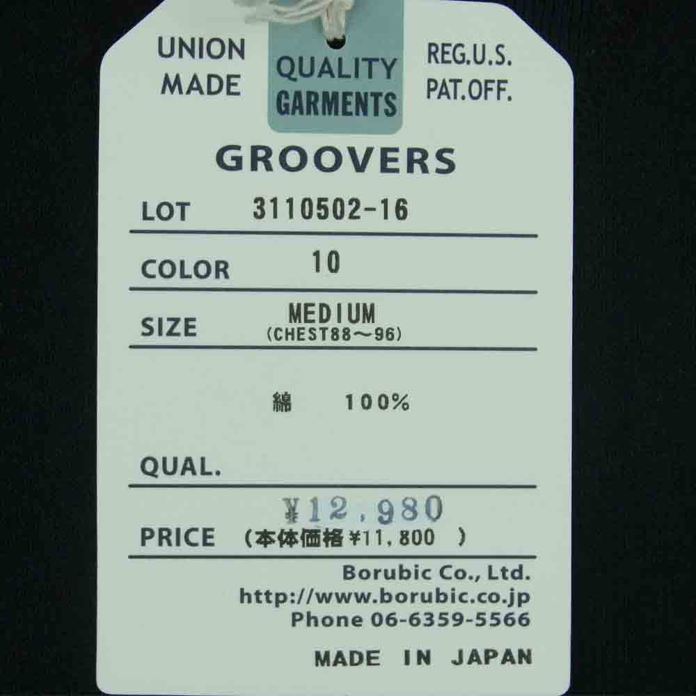 groovers グルーヴァーズ 3110502-16 プリント スウェット トレーナー コットン 日本製 ブラック系 M【新古品】【未使用】【中古】