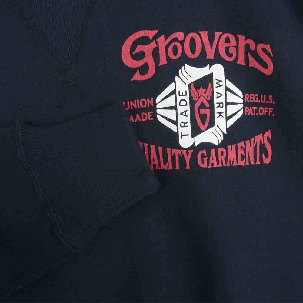 groovers グルーヴァーズ 3110502-16 プリント スウェット トレーナー コットン 日本製 ブラック系 M【新古品】【未使用】【中古】