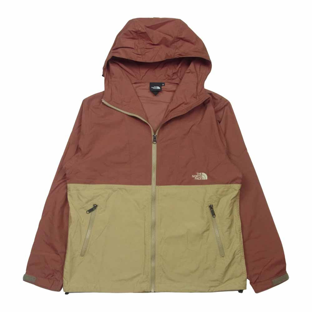 THE NORTH FACE ノースフェイス NP71830 COMPACT JACKET コンパクト ジャケット ウインド ブレーカー レッド系 ベージュ系 S【美品】【中古】