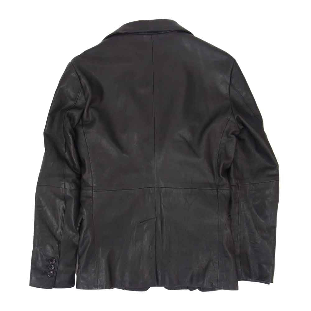ゴーサンゴーイチプールオム 2340098000 ゴートレザー アンコンノッチ 2B ドレス ジャケット  ブラック系 44【中古】