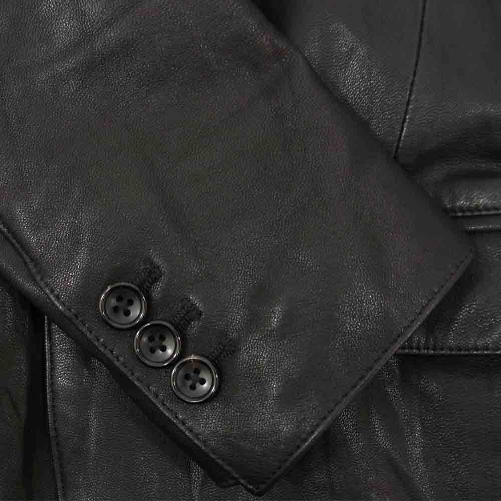 ゴーサンゴーイチプールオム 2340098000 ゴートレザー アンコンノッチ 2B ドレス ジャケット  ブラック系 44【中古】