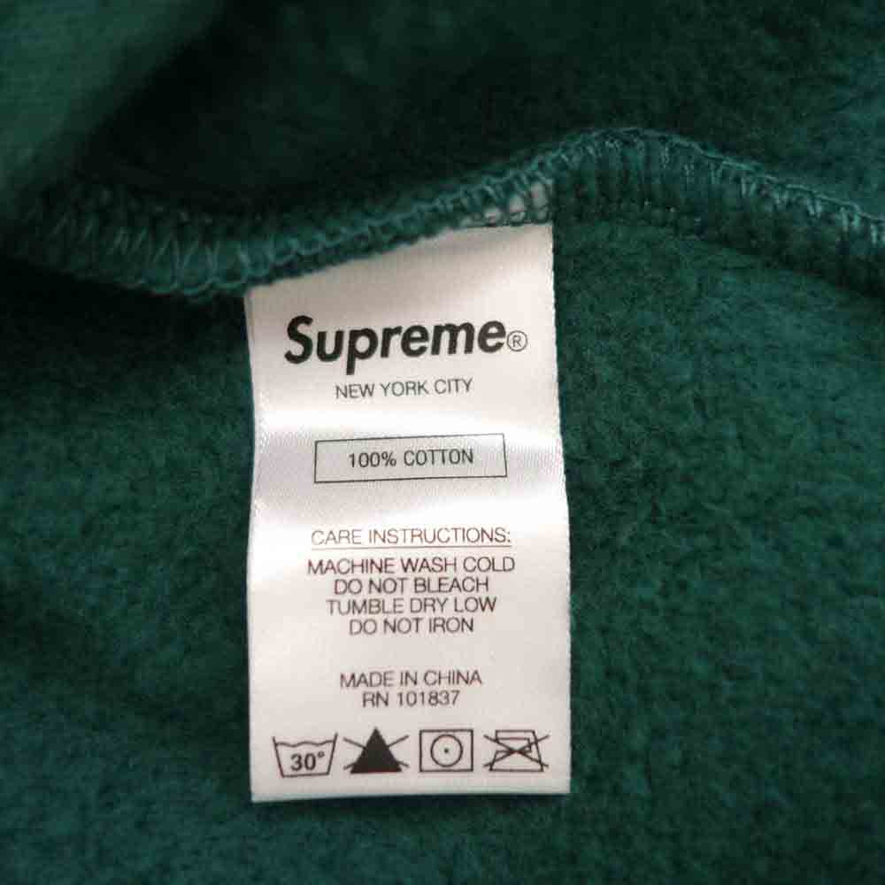 Supreme シュプリーム 19SS Chest Stripe Logo Hooded Sweatshirt チェスト ストライプ ロゴ フーデッド スウェット パーカー ダークグリーン系 M【新古品】【未使用】【中古】