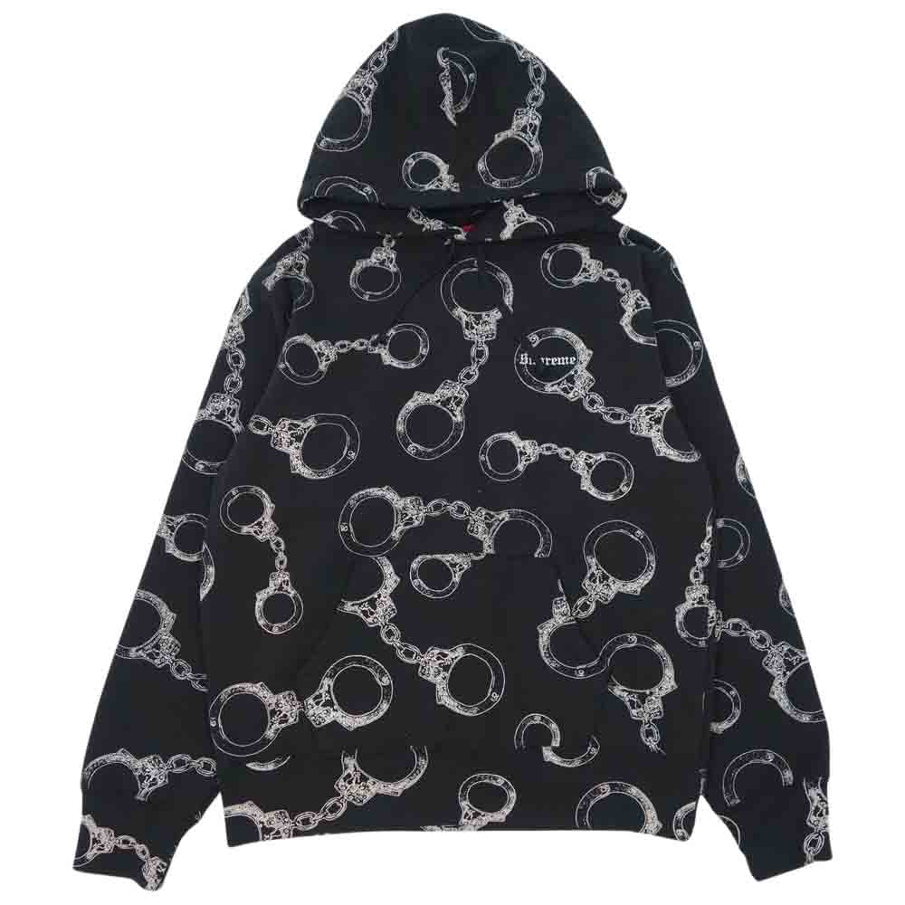Supreme シュプリーム 17AW Handcuffs Hooded Sweatshirt ハンドカフス フーデッド スウェット シャツ ブラック系【極上美品】【中古】