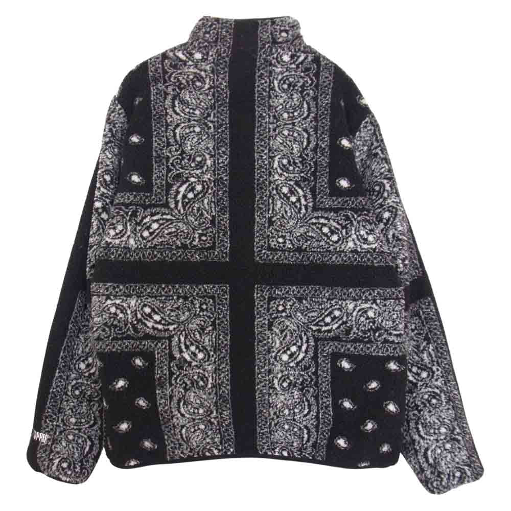 Supreme シュプリーム 19AW Reversible Bandana Fleece Jacket リバーシブル バンダナ フリース ジャケット ブラック系 M【新古品】【未使用】【中古】