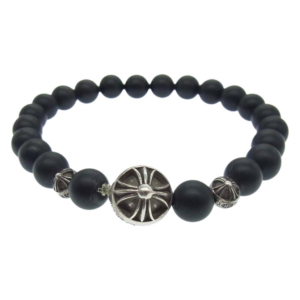 CHROME HEARTS クロムハーツ（原本無） 8mm BEAD ビーズ ブレスレット ブラック系【中古】