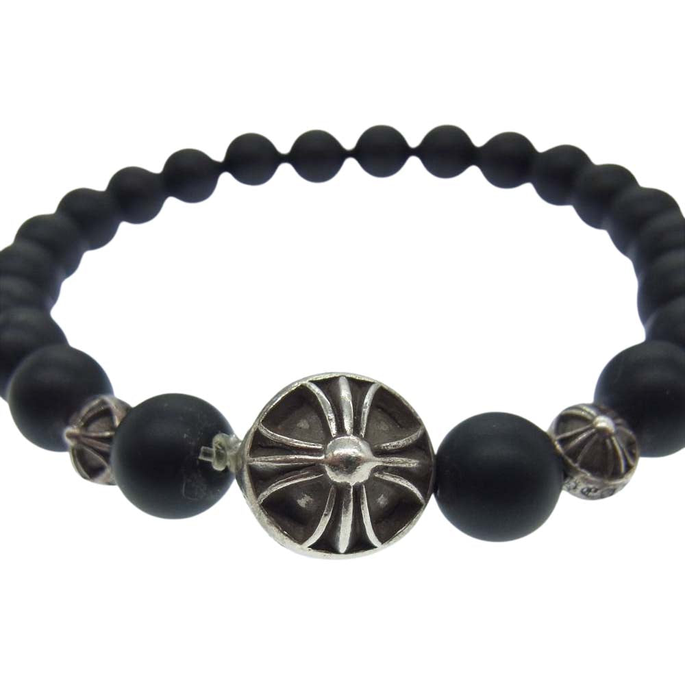 CHROME HEARTS クロムハーツ（原本無） 8mm BEAD ビーズ ブレスレット ブラック系【中古】