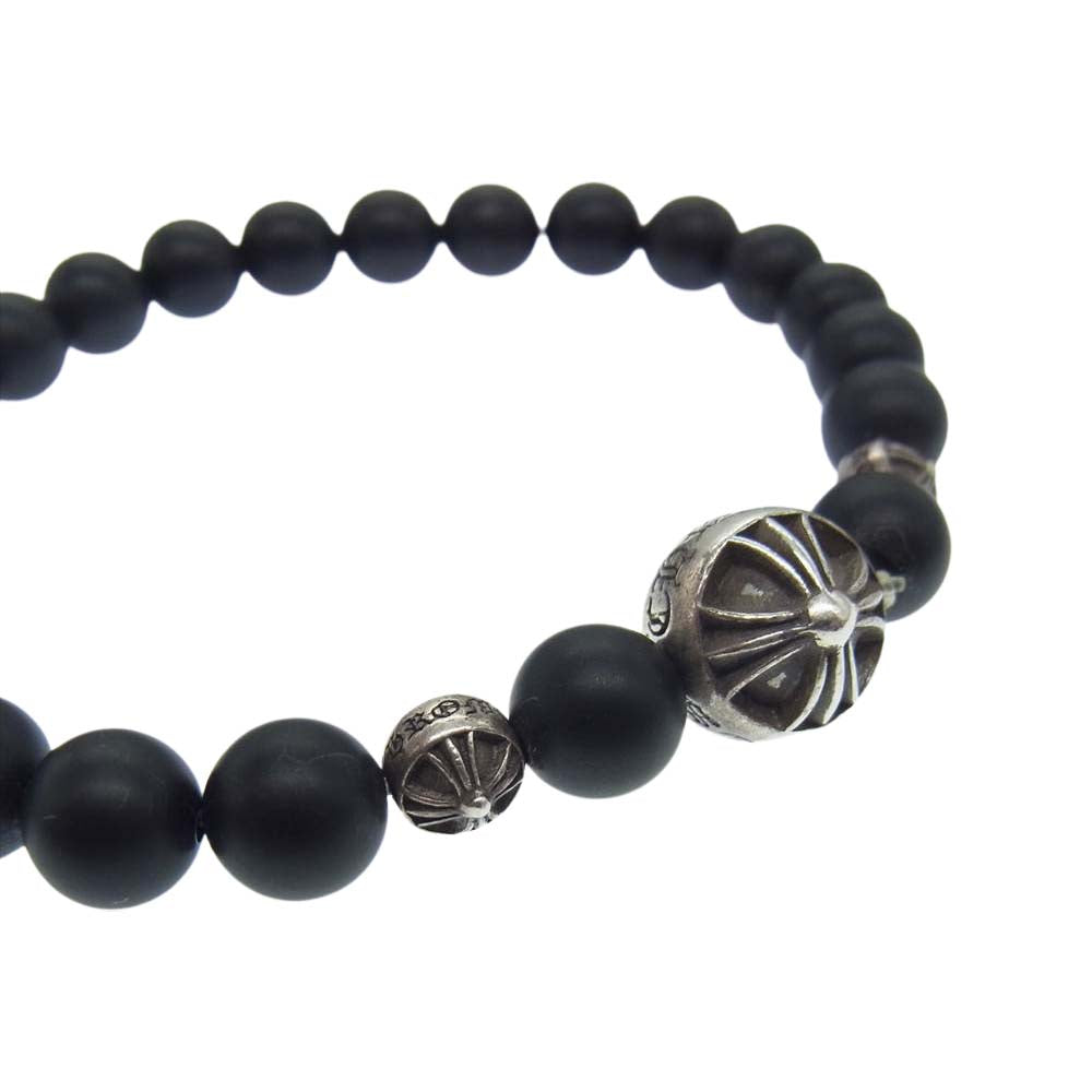 CHROME HEARTS クロムハーツ（原本無） 8mm BEAD ビーズ ブレスレット ブラック系【中古】