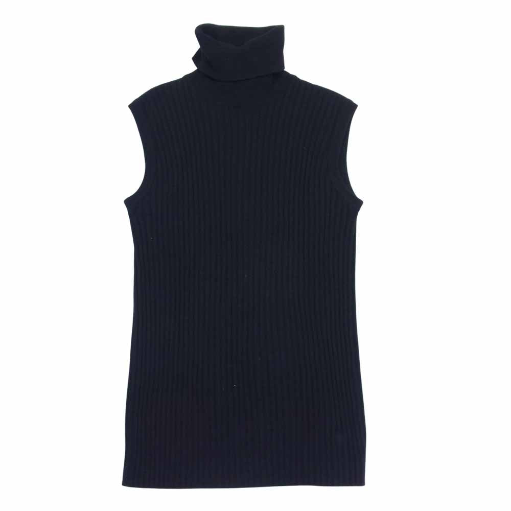 CHANEL シャネル 93A ココマーク カシミヤ ノースリーブニット ブラック系 44【中古】