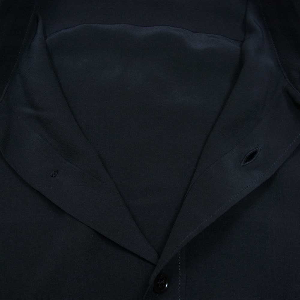 SAINT LAURENT サンローラン エディ期 国内正規品 14AW 340855 Y762F シルク100% レギュラーカラー プレーン シャツ ブラック系 38【美品】【中古】