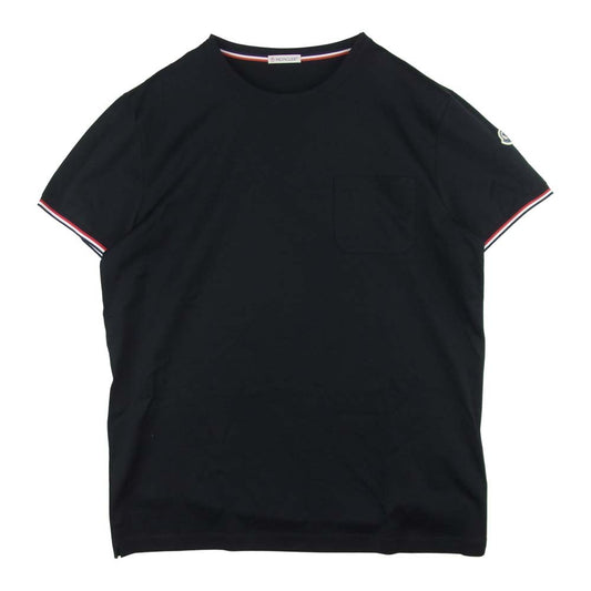 MONCLER モンクレール MAGLIA T-SHIRT ストレッチ ポケット 半袖 Tシャツ トルコ製 ブラック系【中古】