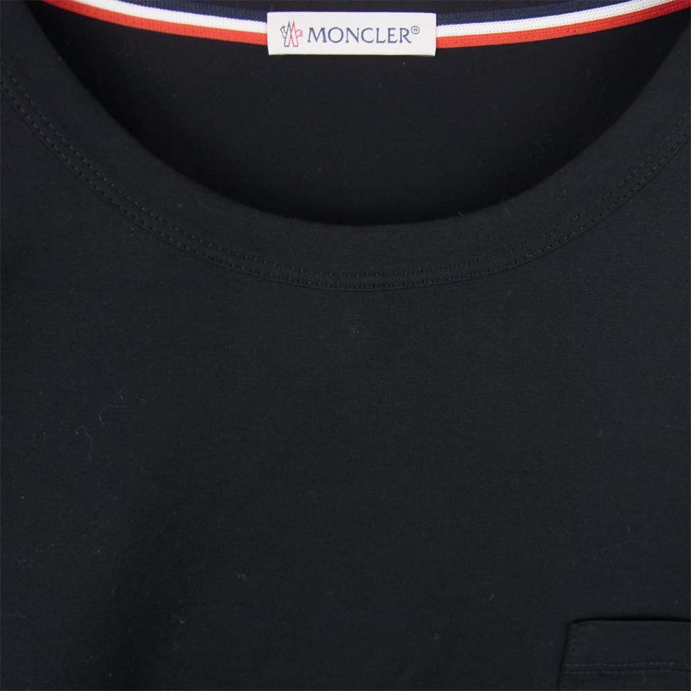 MONCLER モンクレール MAGLIA T-SHIRT ストレッチ ポケット 半袖 Tシャツ トルコ製 ブラック系【中古】