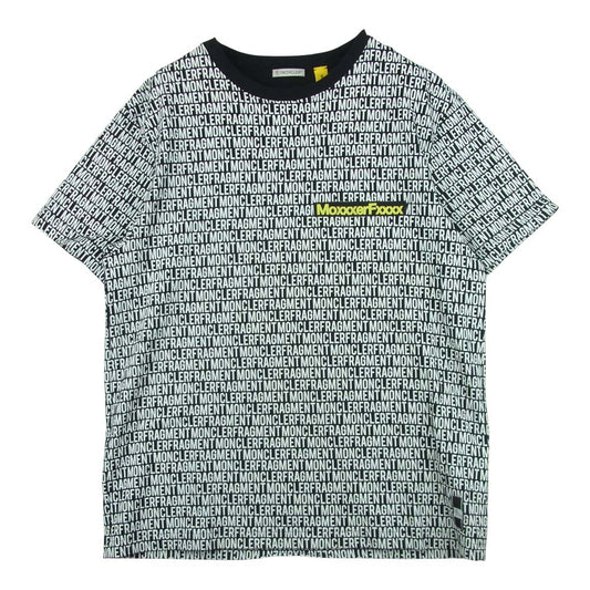 MONCLER モンクレール GENIUS ジーニアス fragment design フラグメントデザイン MAGLIA T-SHIRT 総柄 半袖 Tシャツ ブラック系 ホワイト系【中古】
