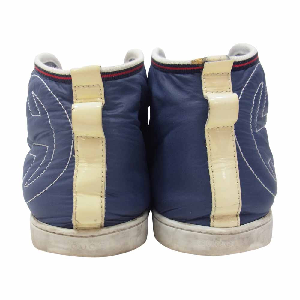 GUCCI グッチ 245314 GG ロゴ ハイカット レースアップ スニーカー ネイビー系 9 1/2【中古】