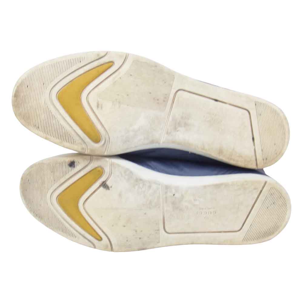 GUCCI グッチ 245314 GG ロゴ ハイカット レースアップ スニーカー ネイビー系 9 1/2【中古】
