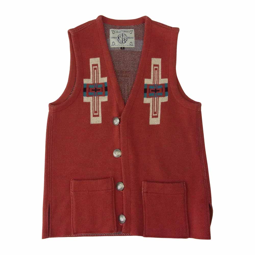 JELADO ジェラード Santa Fe Vest サンタフェ ベスト レッド エンジ系 S【美品】【中古】