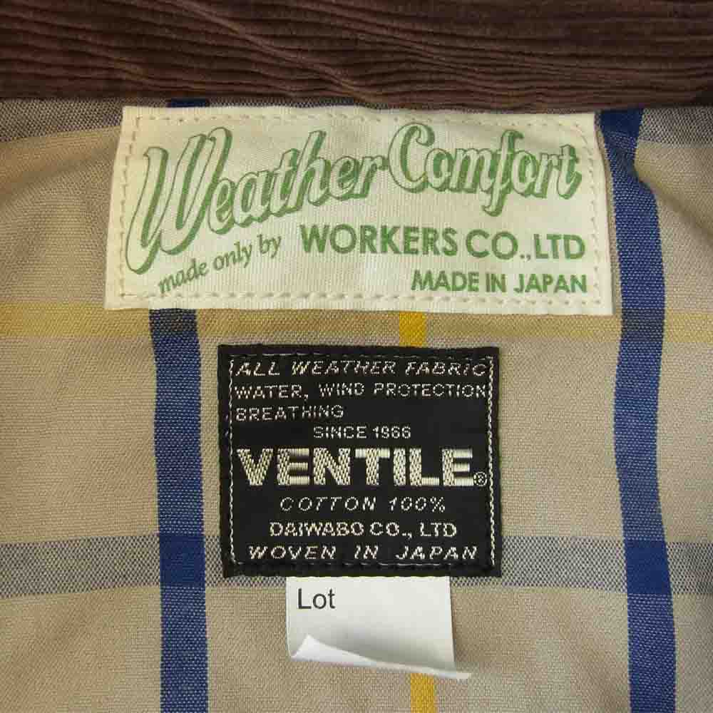 ワーカーズ Weather Comfort Parka Ventile Twill ウエザー コンフォート パーカ ベンタイル ジャケット ブラウン系 38【美品】【中古】
