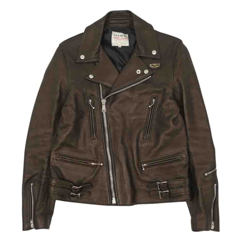 Lewis Leathers ルイスレザー 391T × THE REAL McCOY'S リアルマッコイズ Lightning ライトニング ディアスキン タイトフィット ライダース ジャケット ブラウン系 40【美品】【中古】