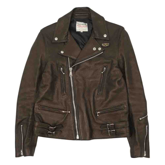 Lewis Leathers ルイスレザー 391T × THE REAL McCOY'S リアルマッコイズ Lightning ライトニング ディアスキン タイトフィット ライダース ジャケット ブラウン系 40【美品】【中古】