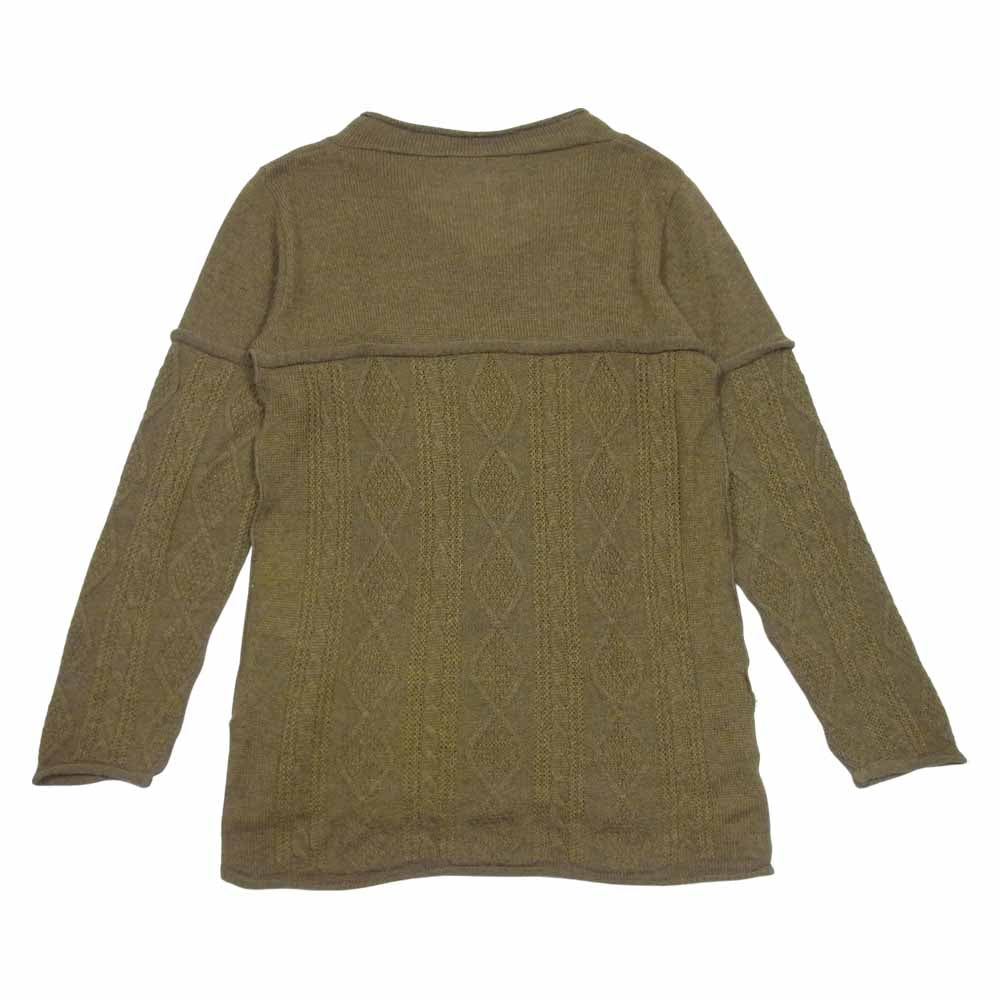 ネーム 13AW NMKN-13AW-001 アルパカ フィッシャーマン Vネック ニット カーキ系 1【中古】