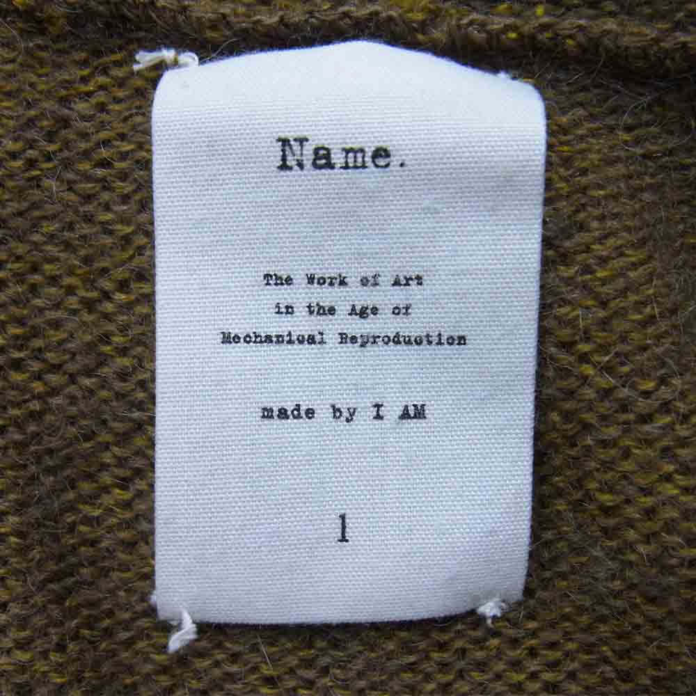 ネーム 13AW NMKN-13AW-001 アルパカ フィッシャーマン Vネック ニット カーキ系 1【中古】