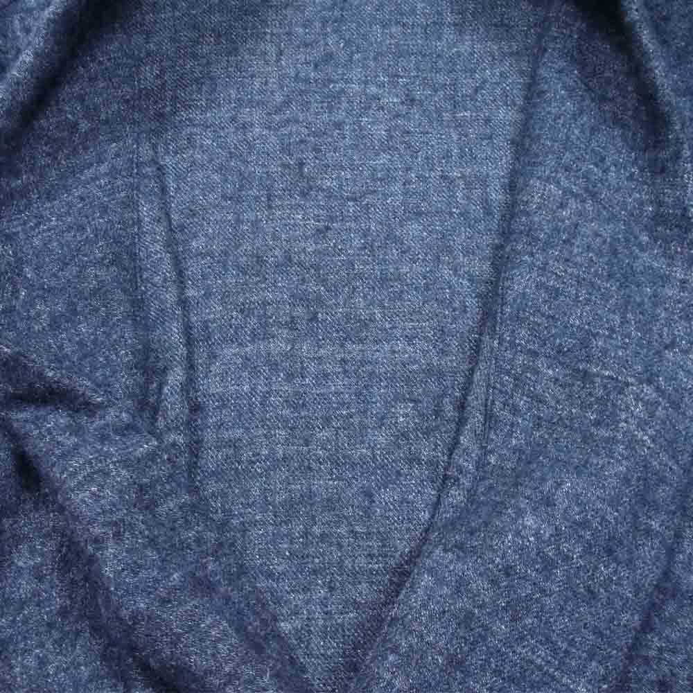 アルファベット リネンウール ノーカラーコート ネイビー系 3【中古】
