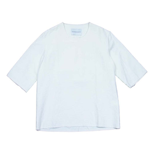フィックスステュディオス 17SS SS17-M072 SIMPLIFIED ENJOYMENT R-SHIRT シンプル エンジョイ カットオフ プルオーバー 半袖 シャツ ホワイト系 M【中古】