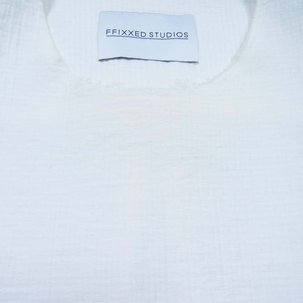 フィックスステュディオス 17SS SS17-M072 SIMPLIFIED ENJOYMENT R-SHIRT シンプル エンジョイ カットオフ プルオーバー 半袖 シャツ ホワイト系 M【中古】