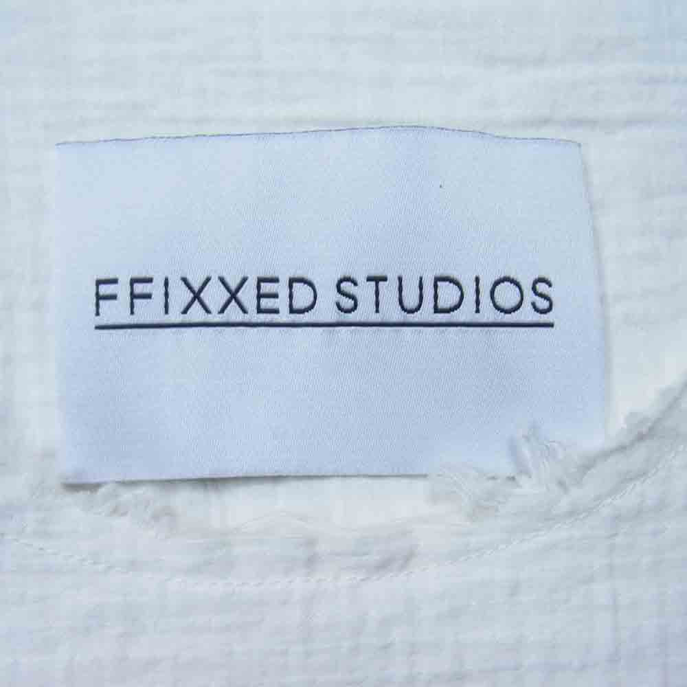 フィックスステュディオス 17SS SS17-M072 SIMPLIFIED ENJOYMENT R-SHIRT シンプル エンジョイ カットオフ プルオーバー 半袖 シャツ ホワイト系 M【中古】