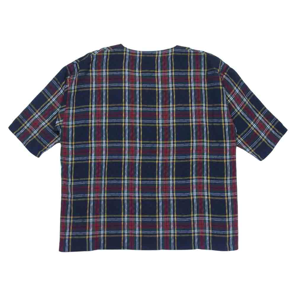 SHAREEF シャリーフ 14313031 TARTAN CHECK JQ PULLOVER タータンチェック ジャカード プルオーバー シャツ ダークネイビー系 1【美品】【中古】